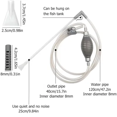 PetTribes Aspirateur à Gravier pour Aquarium - Kit de Nettoyage