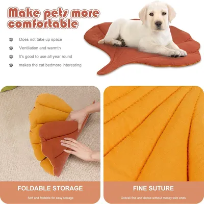 PetTribes Matelas Lavable Double Face Forme Feuille