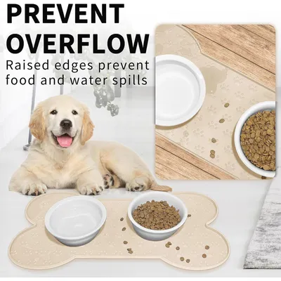 PetTribes Tapis de gamelle antidérapant en silicone pour chien