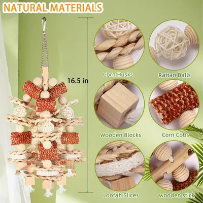 PetTribes Jouets pour oiseaux,pour perroquets gris africains, aras