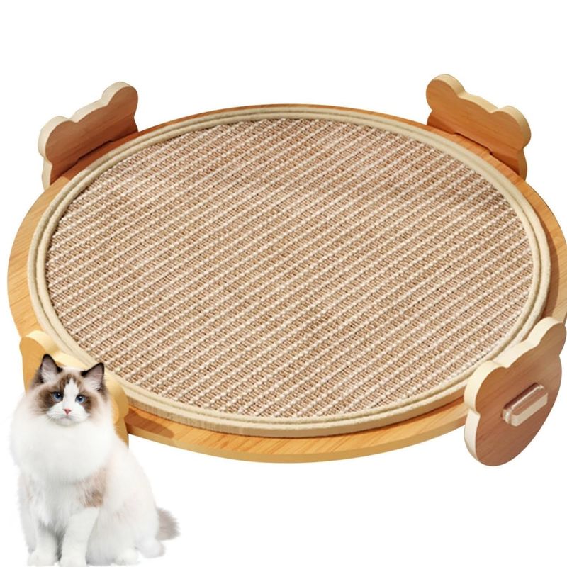 PetTribes Tapis griffoir rond en sisal pour chat