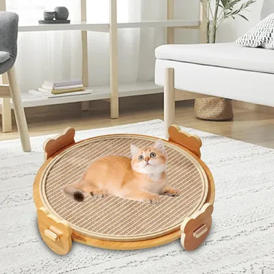 PetTribes Tapis griffoir rond en sisal pour chat