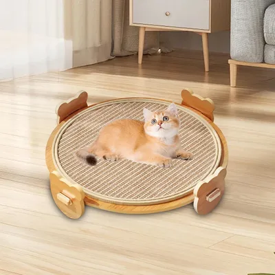 PetTribes Tapis griffoir rond en sisal pour chat