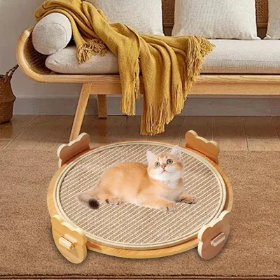 PetTribes Tapis griffoir rond en sisal pour chat