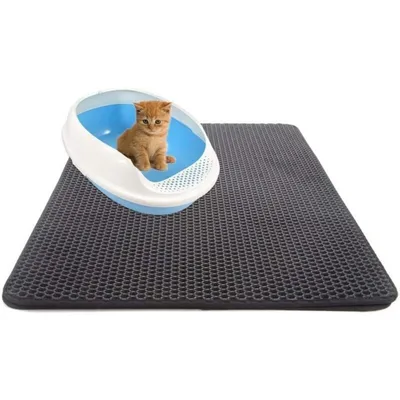 PetTribes Tapis pour Bac à Litière pour Chat EVA Double Couche PetTribes Tapis pour Bac à Litière pour Chat EVA Double Couche