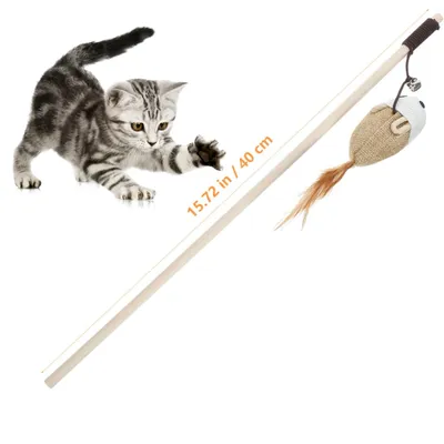 PetTribes Canne à Plume Interactive pour Chat - Anti-Ennui