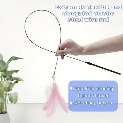 PetTribes Baguette à plumes pour chat - 1,8 m