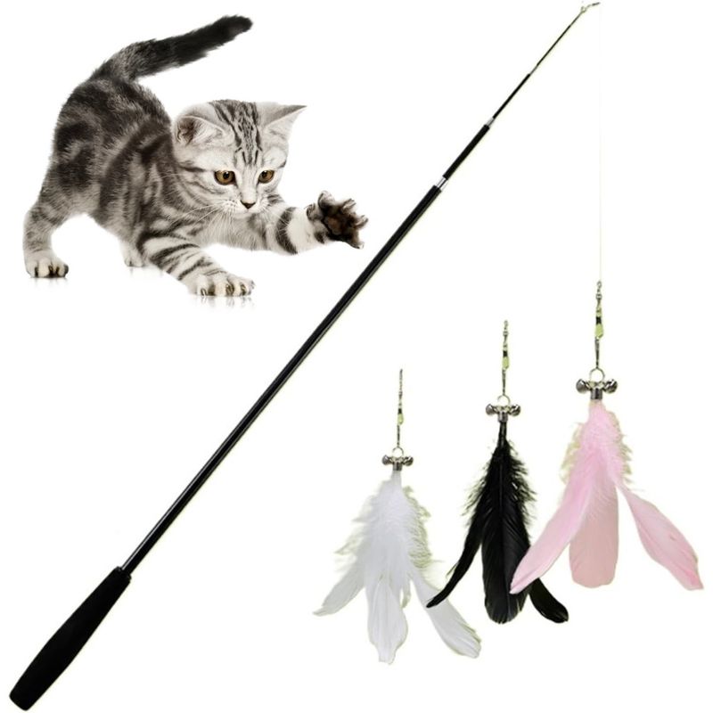 PetTribes Baguette à plumes pour chat - 1,8 m