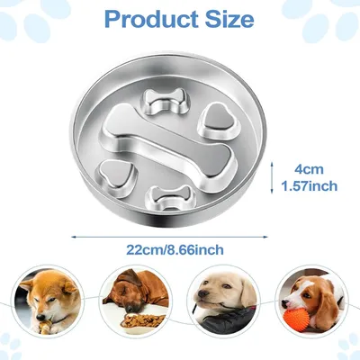 PetTribes Gamelle Anti-Glouton pour Chien - INOX Antidérapant
