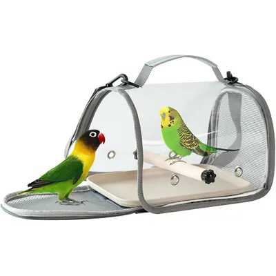 PetTribes Sac Transport Oiseau - Pliable, Perchoir Inclus