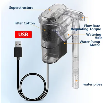 PetTribes Filtre Cascade USB Silencieux & Réglable pour Aquarium PetTribes Filtre Cascade USB Silencieux & Réglable pour Aquarium