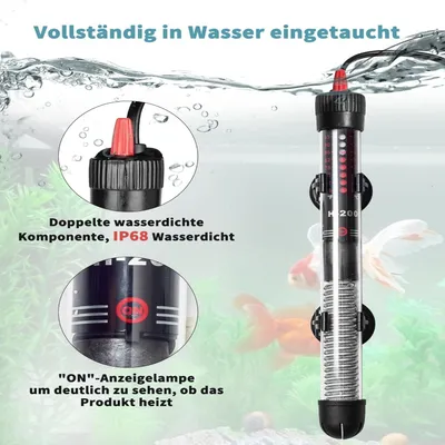 PetTribes Thermoplongeur 100W pour Aquarium - Jusqu'à 120L