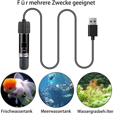 PetTribes Chauffage d'Aquarium USB 10W - Thermostat Intégré
