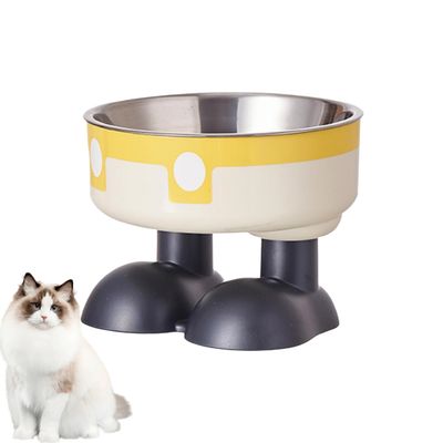 PetTribes Mangeoire Hauteur Ergonomique - Acier Inoxydable jaune