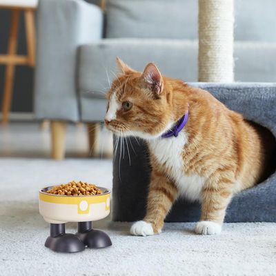 PetTribes Mangeoire Hauteur Ergonomique - Acier Inoxydable jaune