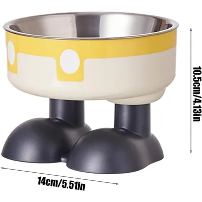 PetTribes Mangeoire Hauteur Ergonomique - Acier Inoxydable jaune