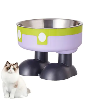 PetTribes Mangeoire Hauteur Ergonomique - Acier Inoxydable jaune