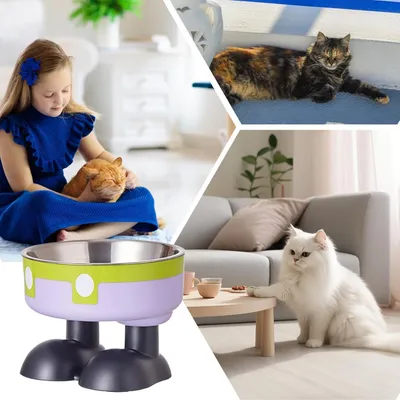 PetTribes Mangeoire Hauteur Ergonomique - Acier Inoxydable Vert