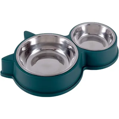 PetTribes  Lot de gamelles pour chat, Double bol