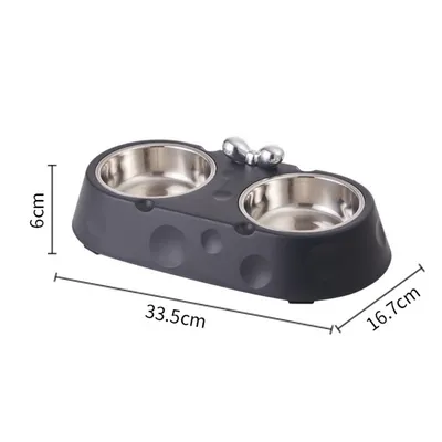 PetTribes Ensemble de gamelles doubles en acier inoxydable pour chat