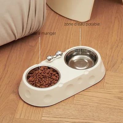 PetTribes Ensemble de gamelles doubles en acier inoxydable pour chat