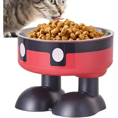 PetTribes Mangeoire Hauteur Ergonomique - Acier Inoxydable Rouge