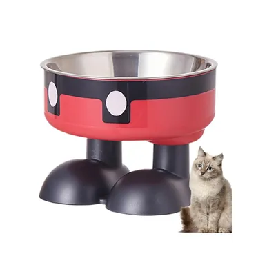 PetTribes Mangeoire Hauteur Ergonomique - Acier Inoxydable Rouge PetTribes Mangeoire Hauteur Ergonomique - Acier Inoxydable Rouge