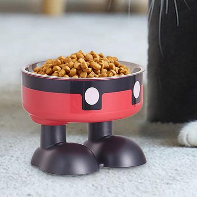 PetTribes Mangeoire Hauteur Ergonomique - Acier Inoxydable Rouge