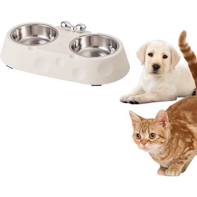 PetTribes Ensemble de gamelles doubles en acier inoxydable pour chat