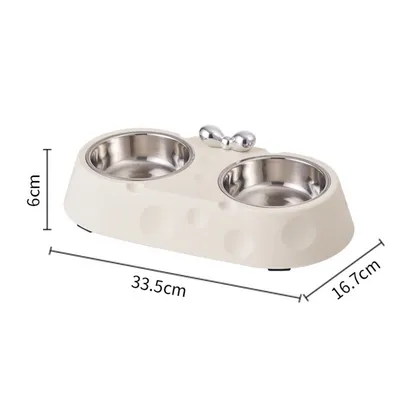 PetTribes Ensemble de gamelles doubles en acier inoxydable pour chat