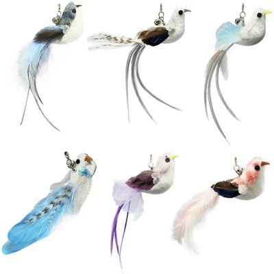 PetTribes Jouets à plumes naturelles pour chat - 6 pièces avec cloches