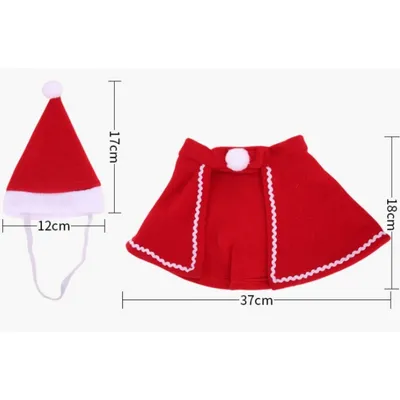 PetTribes Costume de Noël pour Chat - Cape et Chapeau Réglables