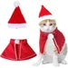 PetTribes Costume de Noël pour Chat - Cape et Chapeau Réglables
