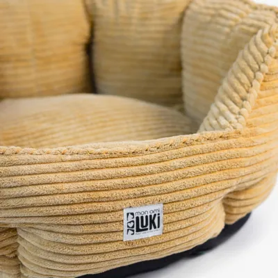 Mon Ami Luki - Panier rond antidérapant velours côtelé Sable Mon Ami Luki - Panier rond antidérapant velours côtelé Sable