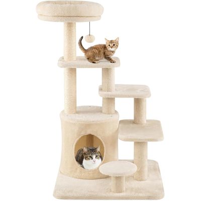 Gintaex Arbre à Chat avec Condo et 4 Plateformes XXL à 7 Niveaux Rembourré