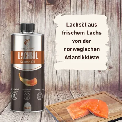 Wildfang - Lachsöl – 100 % natürliches BARF-Öl für Hunde