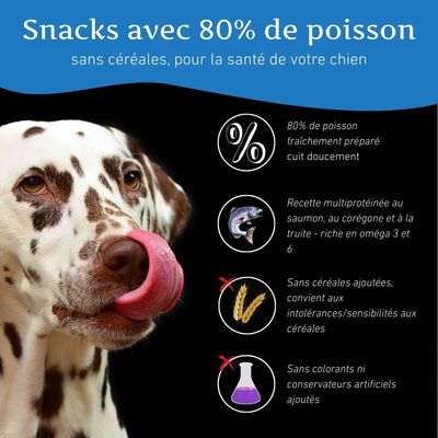 Wildfang Snacks avec 80% de poisson - sans céréales