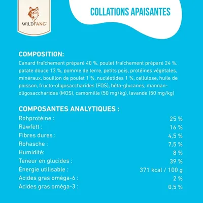 Wildfang Collations apaisantes avec canard et poulet - grain-sans Wildfang Collations apaisantes avec canard et poulet - grain-sans