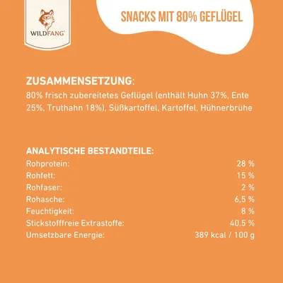 Wildfang® Snacks sans céréales à 80% de volaille pour chiens