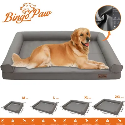 BINGOPAW Panier pour Chien Coussin en Cuir Tapis Matelas Gris BINGOPAW Panier pour Chien Coussin en Cuir Tapis Matelas Gris