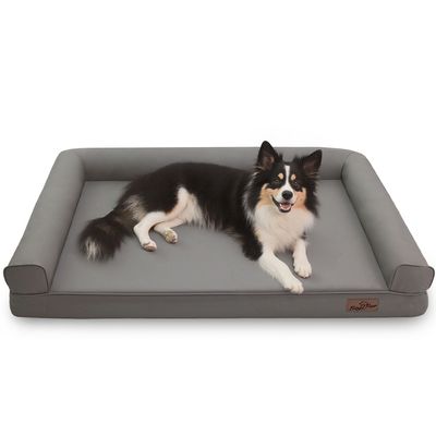 BINGOPAW Panier pour Chien Coussin en Cuir Tapis Matelas Gris