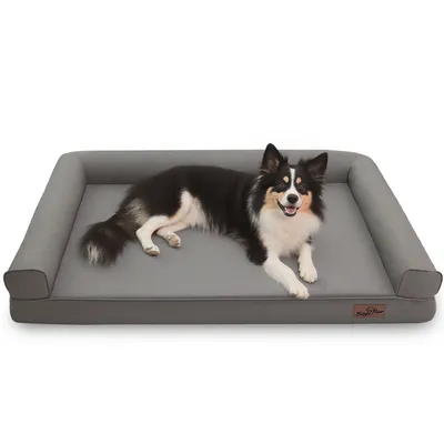 BINGOPAW Panier pour Chien Coussin en Cuir Tapis Matelas Gris BINGOPAW Panier pour Chien Coussin en Cuir Tapis Matelas Gris