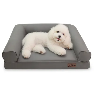 BINGOPAW Panier pour Chien Coussin en Cuir Tapis Matelas Gris BINGOPAW Panier pour Chien Coussin en Cuir Tapis Matelas Gris