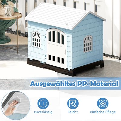 Giantex Hundehütte Für Draußen Aus PP, Hundehütte Für Draußen Und Drinnen