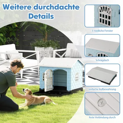 Giantex Hundehütte Für Draußen Aus PP, Hundehütte Für Draußen Und Drinnen Giantex Hundehütte Für Draußen Aus PP, Hundehütte Für Draußen Und Drinnen