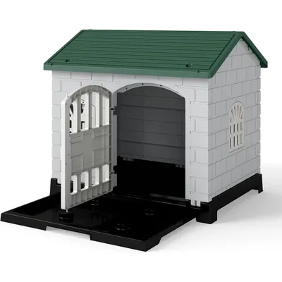 Giantex Niche pour Chien Exterieur en PP, Cabane Chien Exterieur Interieur