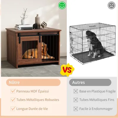 Giantex Cage pour Chien en Bois,Interieur avec Large Plateau