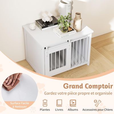 Giantex Cage pour Chien en Bois,Interieur avec Large Plateau