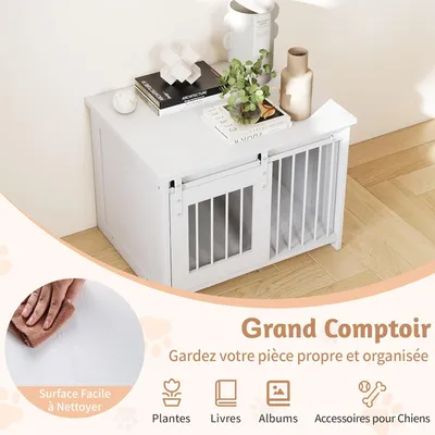 Giantex Cage pour Chien en Bois,Interieur avec Large Plateau