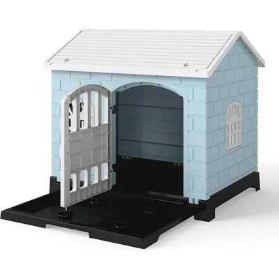 Giantex Niche pour Chien Exterieur en PP, Cabane Chien Exterieur Interieur
